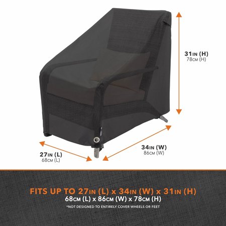 Modern Leisure Black Diamond Patio Chair Cover, Waterproof, 27 in. L x 34 in. W x 31 in. H, Black 3081